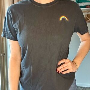 Comfort Colors Black Tee with Rainbow Patch